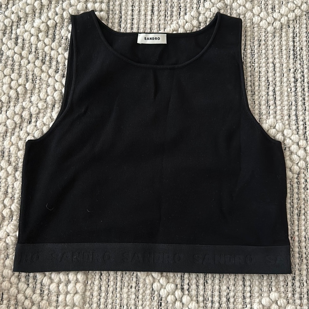 Sandro black cropped tank size XL (Sandro 4)